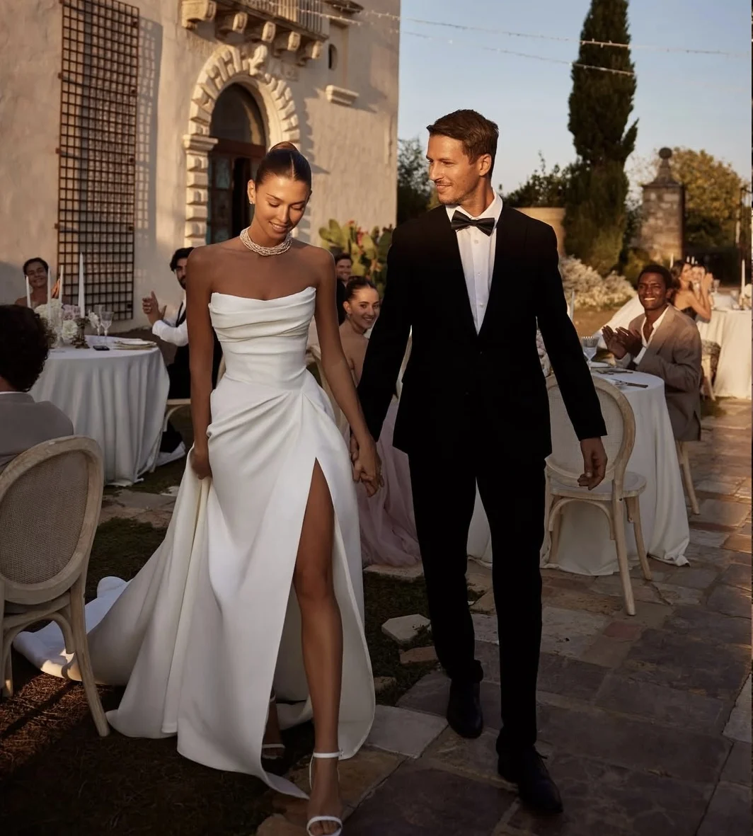 Wedding Dress 2025  Customize To Measures Mermaid Side Slit With Detachable Skirt For Women Romantic Bridal Gowns Elegant Robe