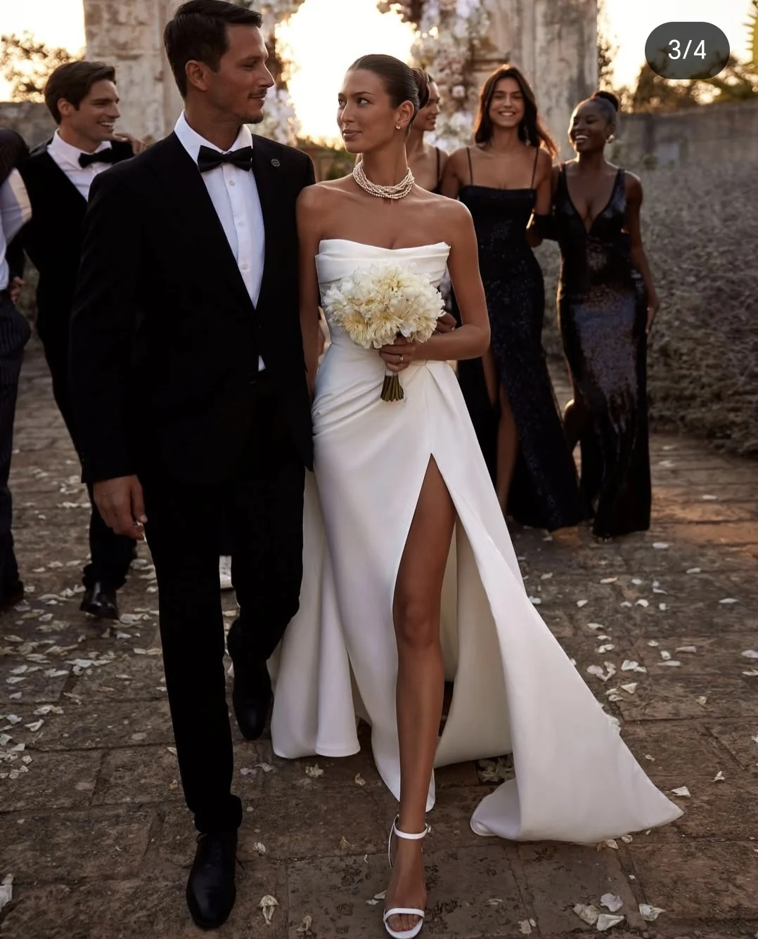 Wedding Dress 2025  Customize To Measures Mermaid Side Slit With Detachable Skirt For Women Romantic Bridal Gowns Elegant Robe