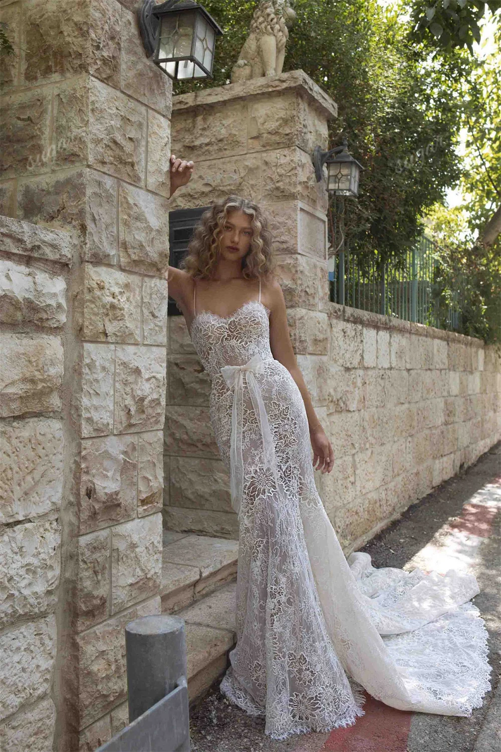 Sexy Off Shoulder Bow Lace Mermaid Bride Dress Bohemia Sweetheart Bodycon Bridal Gowns Fashion Wedding Dresses suknia ślubna