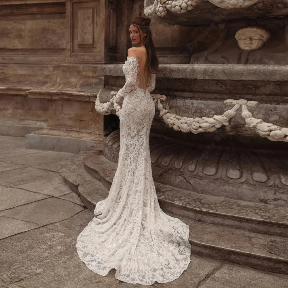 Elegant Sexy Sleeveless Women Wedding Dresses Off Shoulder Backless Mermaid Bridal Gown Banquet Vestido De Novia 2026 Customized