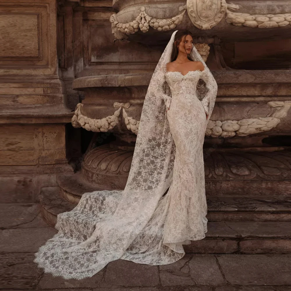 Elegant Sexy Sleeveless Women Wedding Dresses Off Shoulder Backless Mermaid Bridal Gown Banquet Vestido De Novia 2026 Customized