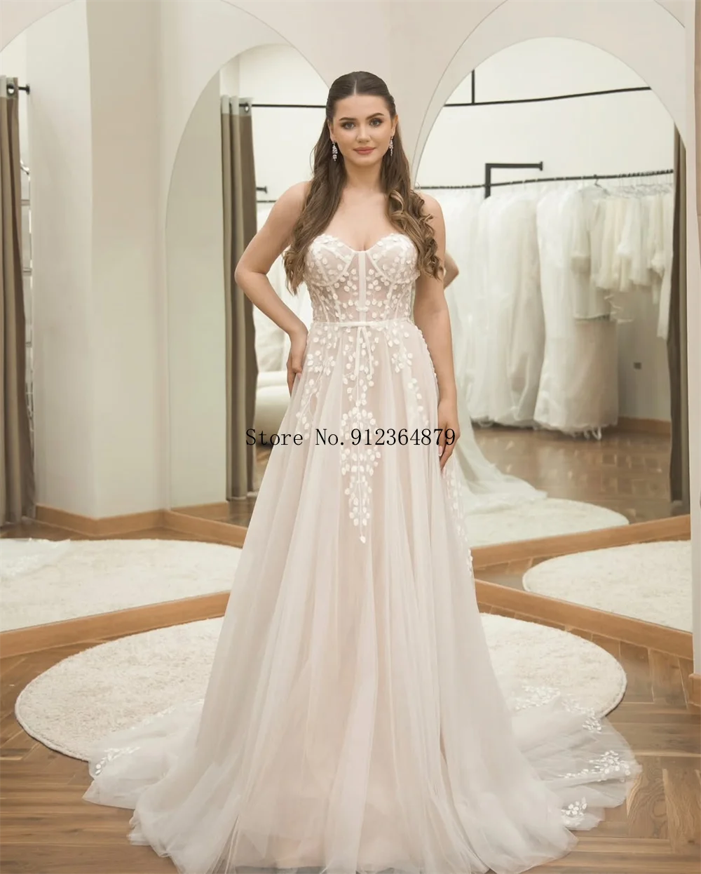 Lace Applique V-neck A-Line Wedding Dress with Cap Sleeves Custom Made Brial Gown 2026 Popular Grown Design