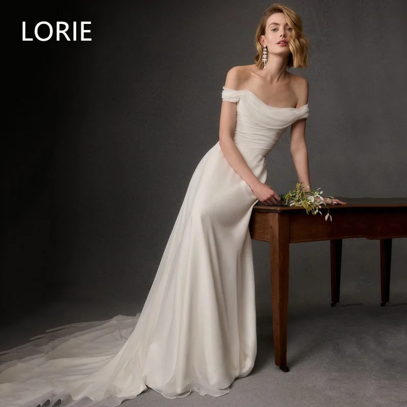 LORIE Sexy A-line Luxury Off Shoulder Wedding Dresses Modest Bridal Gown Backless Wedding Gowns Customized 2025