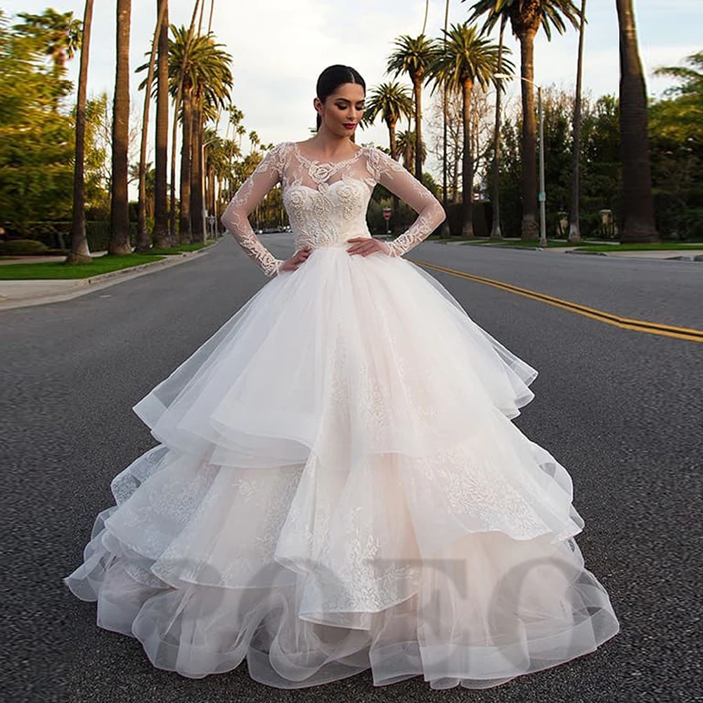 Paloda Glamorous Appliques Trumpet Wedding Dresses For Bride Court Train Off The Shoulder Tulle Short Sleeves Backless V-Neck