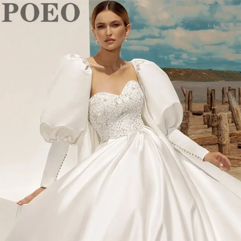 Paloda Glamorous Appliques Trumpet Wedding Dresses For Bride Court Train Off The Shoulder Tulle Short Sleeves Backless V-Neck
