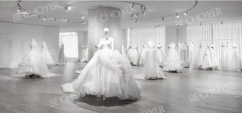 BECHOYER Customized Petticoat Wedding Dress Appliques Bride Gown Vestido De Noiva ACC