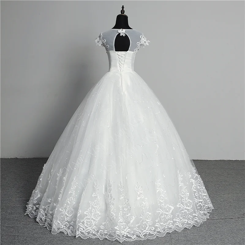 VLNUO NISA Pluse Size Wedding Dress with Sleeve 2024 New O Neck Brides Dress Floor or Train Princess Ball Gown Vestido De Novia