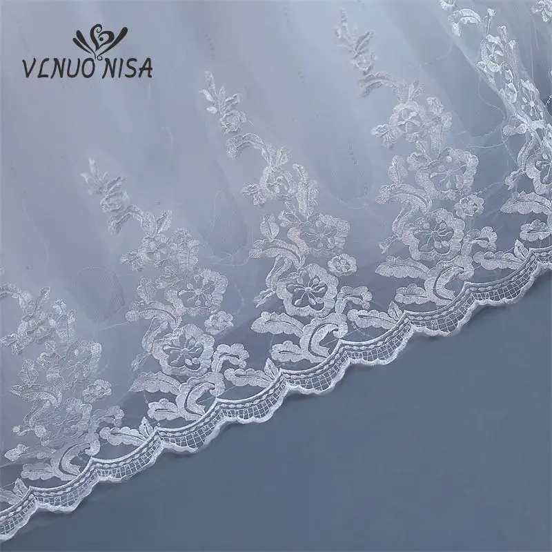 VLNUO NISA Pluse Size Wedding Dress with Sleeve 2024 New O Neck Brides Dress Floor or Train Princess Ball Gown Vestido De Novia