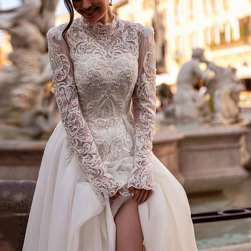 Elegant A-Line Women Wedding Dresses 2025 Lace Flower Printing Bridal Gowns Mopping Length Banquet Vestidos De Novia Customized