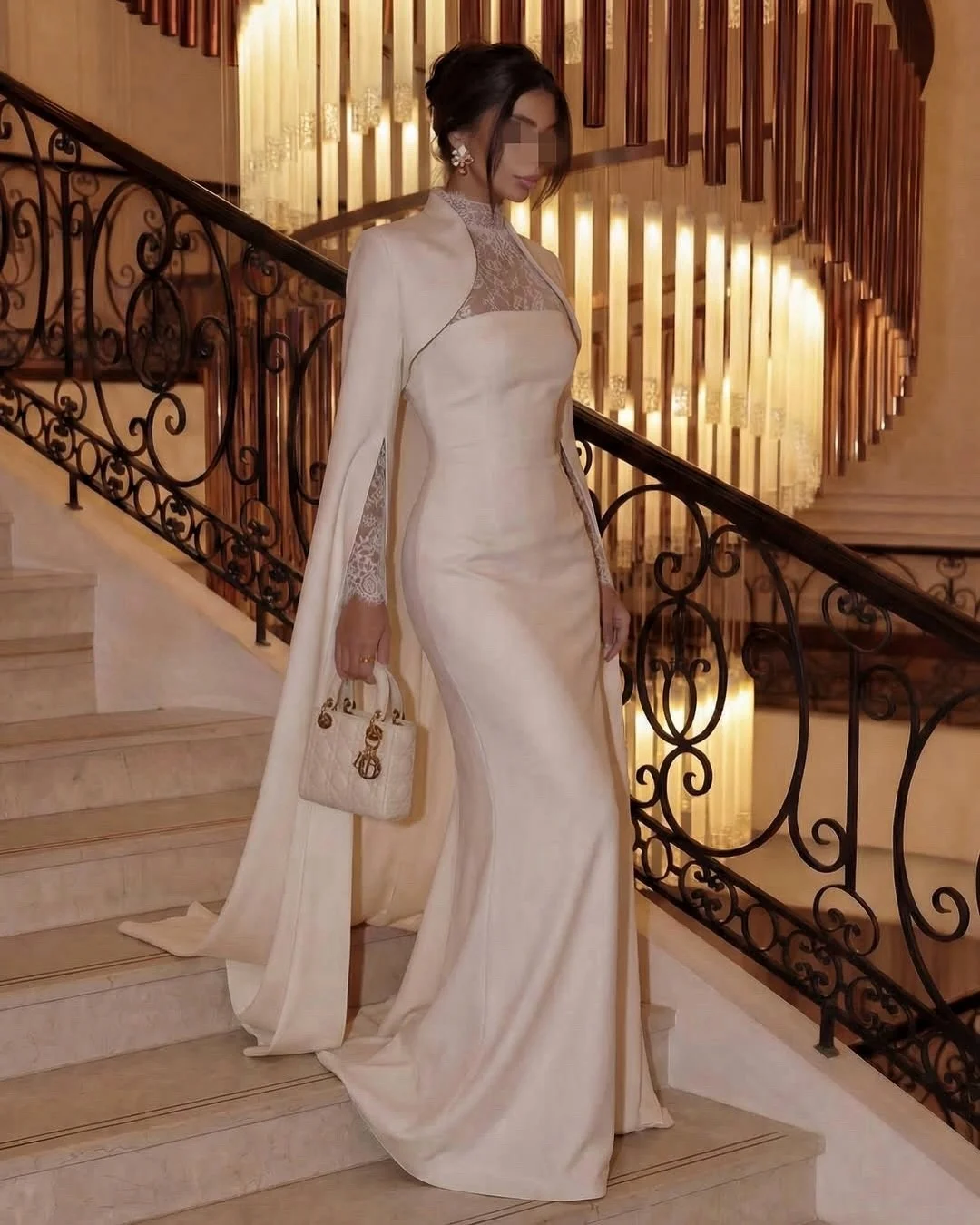 Rebecca Customized Detachable-long-sleeved Prom Dress Form-fitting mermaid vestidos de noche High-thigh-slit Formal Evening 2026