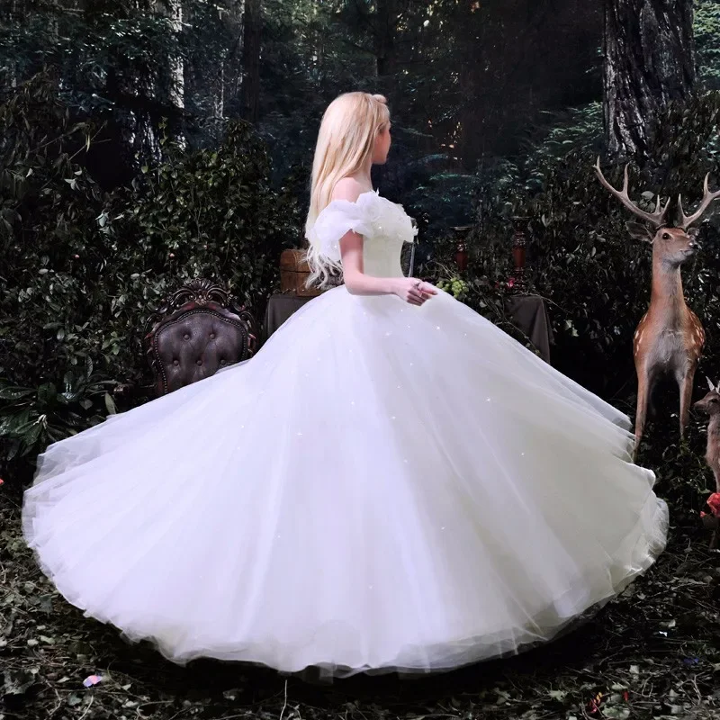 Women New Movie Blue Cinderella Sweetheart Luxury Wedding Dress Adult Ball Gown Wedding Dresses Robe De Mariee