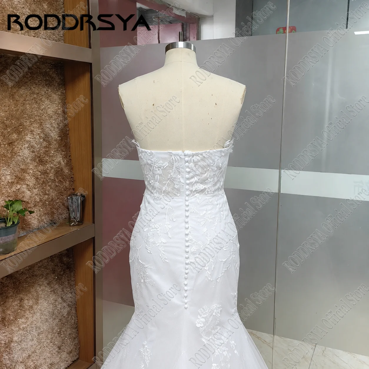 JEHETH Elegant Lace Appliques Mermaid Wedding Dresses Tulle Detachable Long Sleeves V-Neck Wedding Party Gown Customized