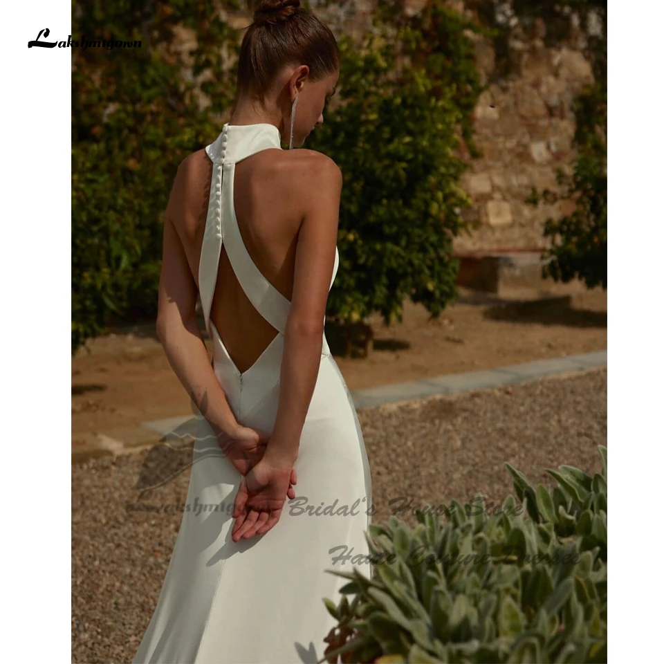 Lakshmigown Halter Elegant Mermaid Wedding Gowns Customized 2026 Vedtidos Sexy Beach Bridal Dresses Receipt Dinner Party