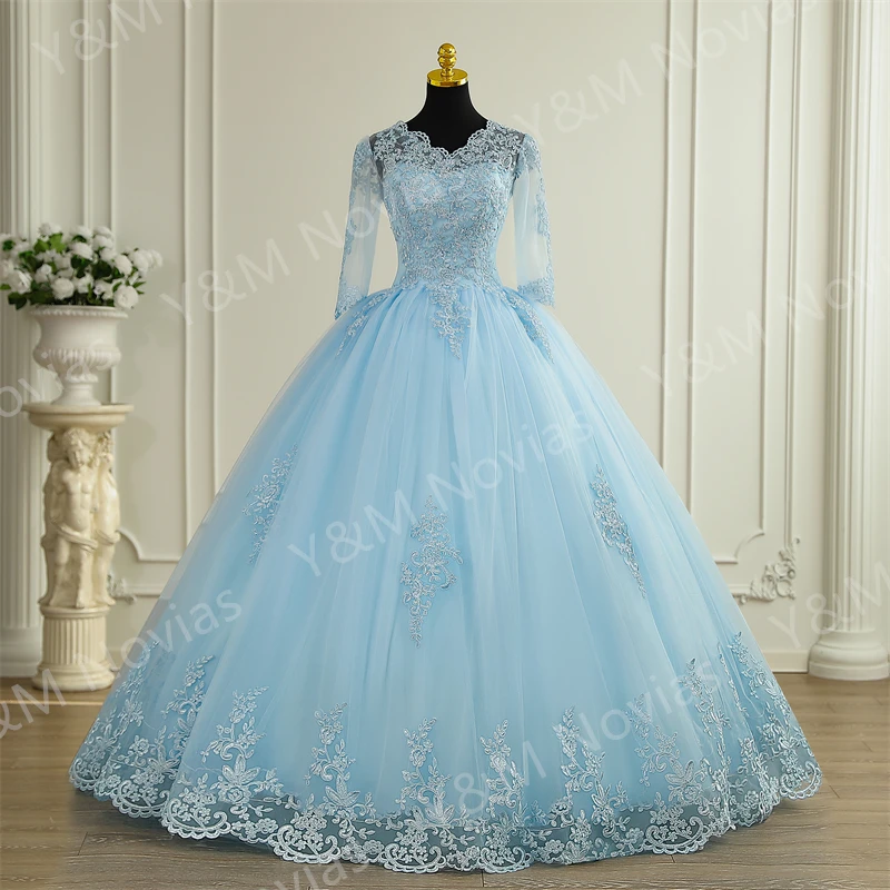 Customized any Color Long Sleeve V Neck Classic Wedding Dress 2026 Lace Vintage For Bridal Modest Wedding Bride Ball Gown