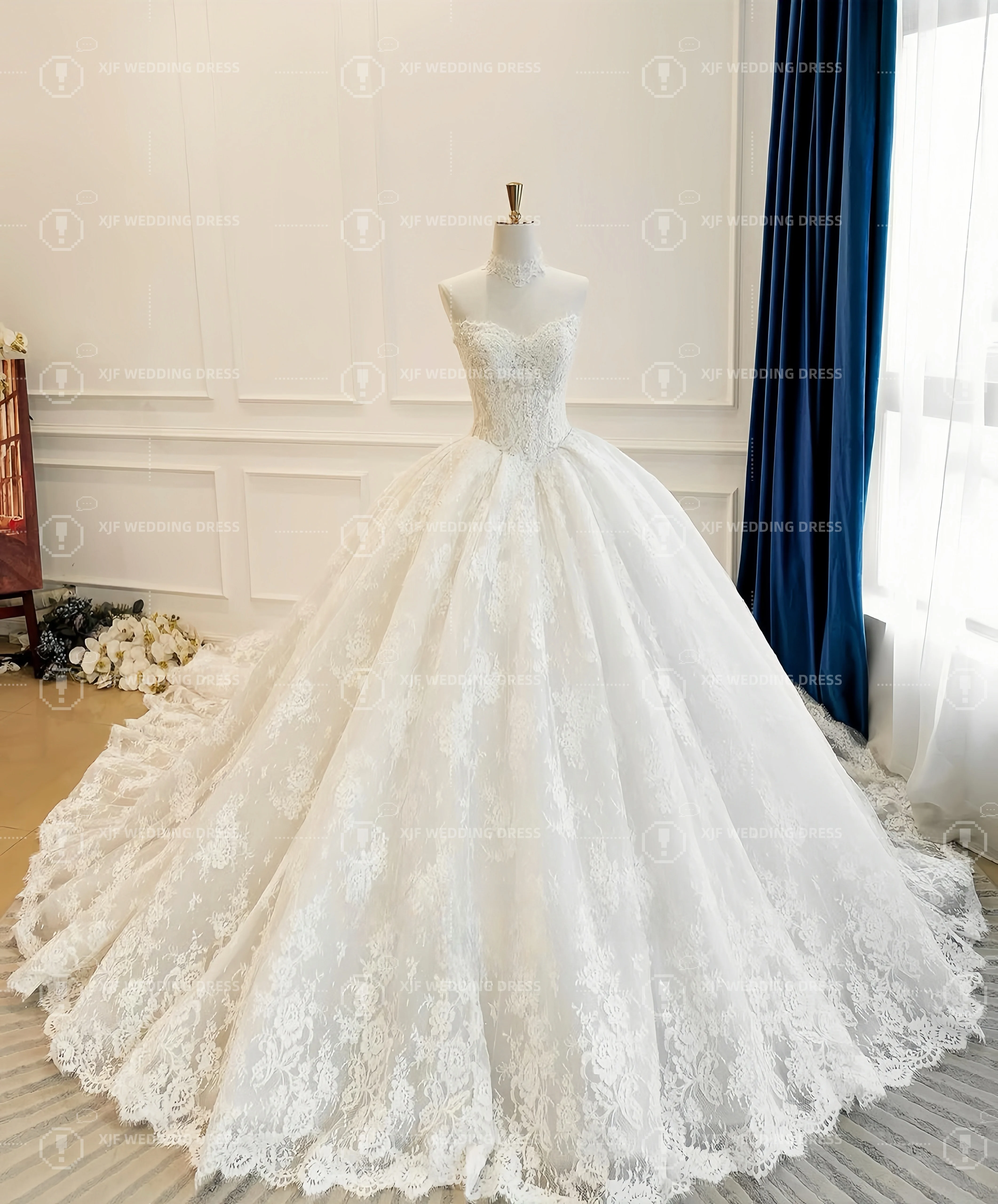 Customized Strapless Sleeveless Ball Gown Lace Elegant Wedding Dress Vestidos De Novia Amanda Novias Amanda Novias Official