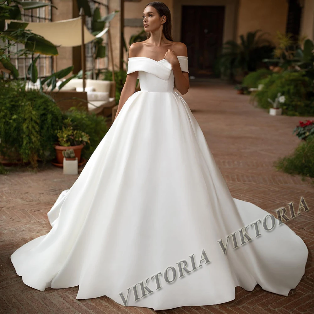 VIKTORIA Attractive Mini Wedding Dresses For Woman Bride Satin Lace Up A-line Party Dress Above Knee Robe De Mariée Custom Made
