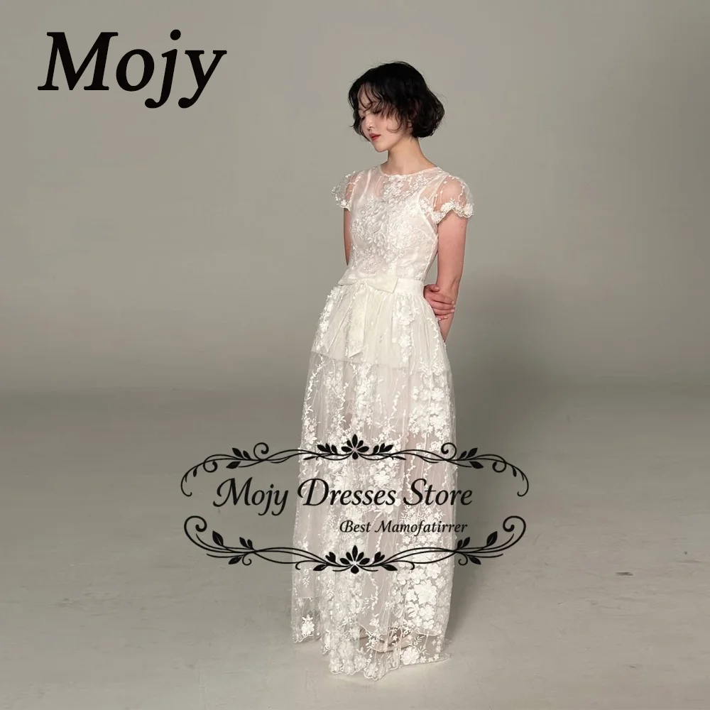 Mojy O-Neck Lace Tulle Wedding Dresses Photo shoot Korea Floor-Length Bride Gowns Customized Princess 웨딩드레스 2026