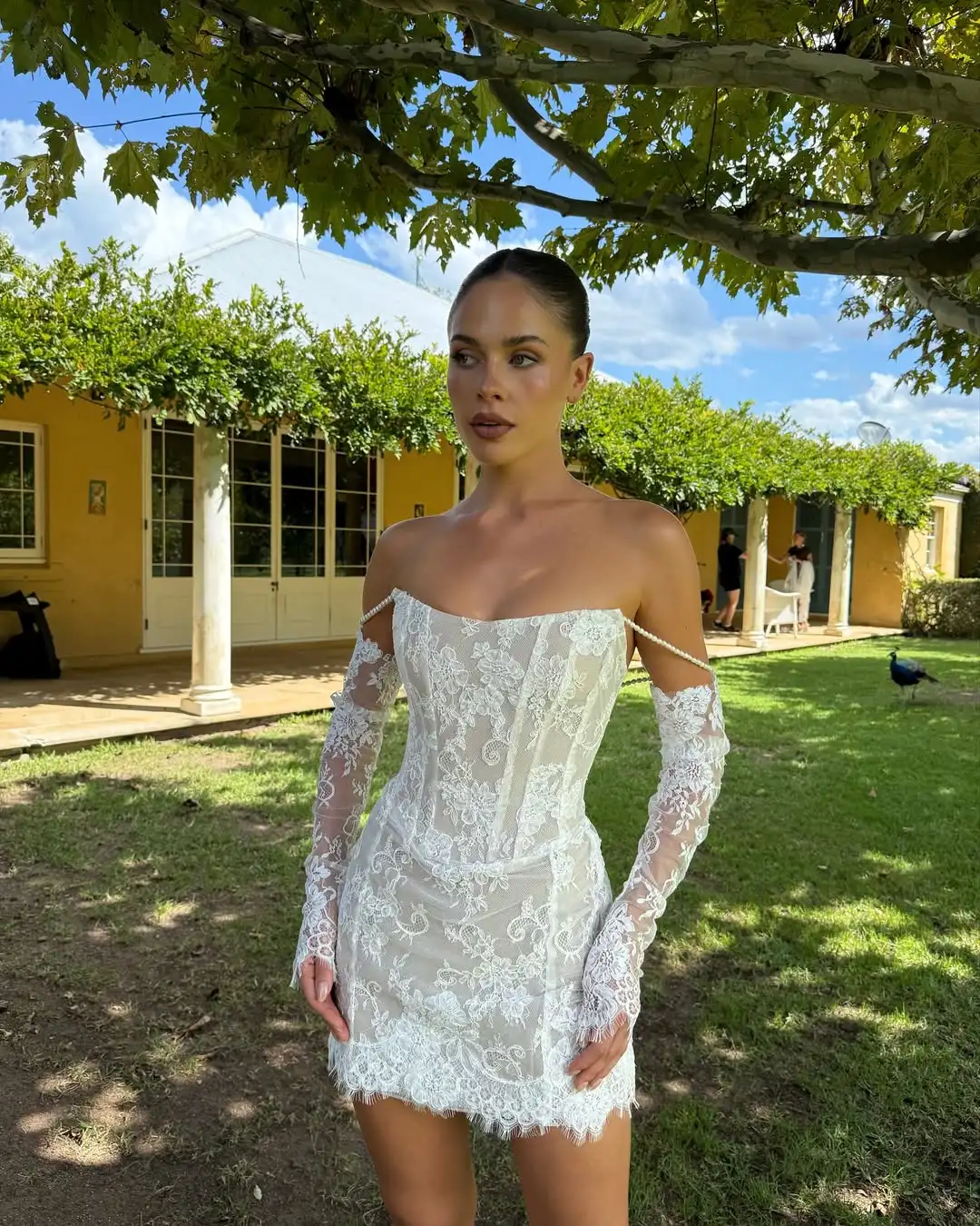 Detachable Long Sleeves Scoop Neckling Short Sheath Wedding Dresses Custom Made 2026 Vestido De Noival