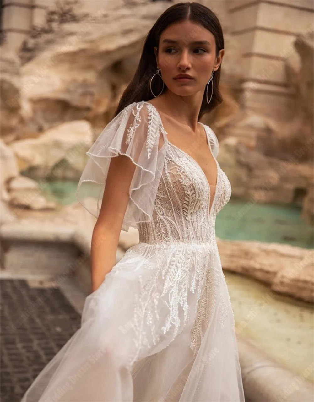 Tulle Short Sleeves Wedding Dresses Sweetheart Collar Bridal Gowns Elegant A-Line Mopping Length Vestidos De Novias Customized