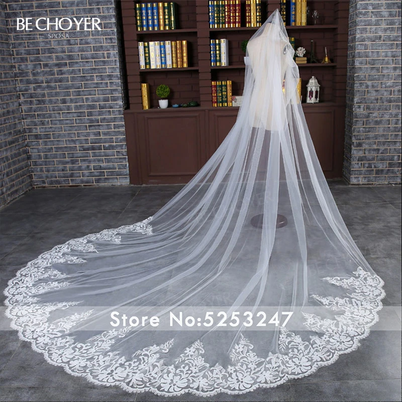 BECHOYER Customized Veil Wedding Dress Appliques Lace Tulle Bride Gown Vestido De Noiva ACC