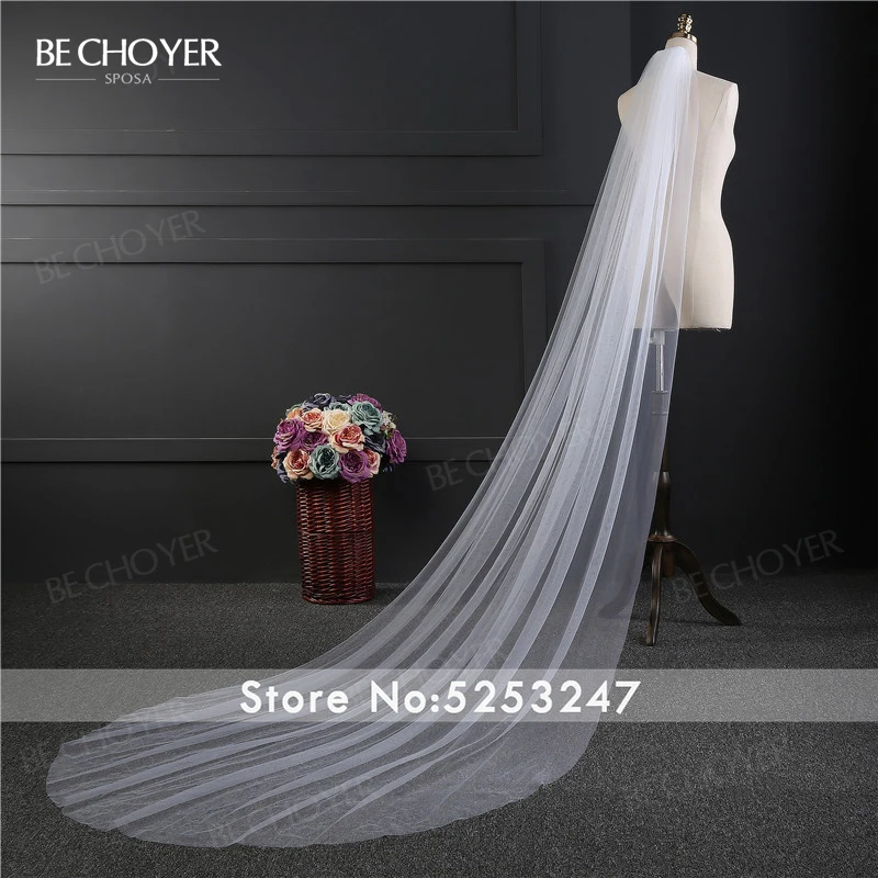 BECHOYER Customized Veil Wedding Dress Appliques Lace Tulle Bride Gown Vestido De Noiva ACC