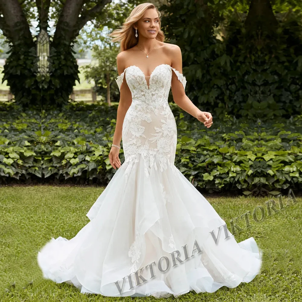 VIKTORIA 2025 Fashion Wedding Dress Off The Shoulder Sweetheart For Bride Mermaid Appliques Women Vestidos De Novia Customized