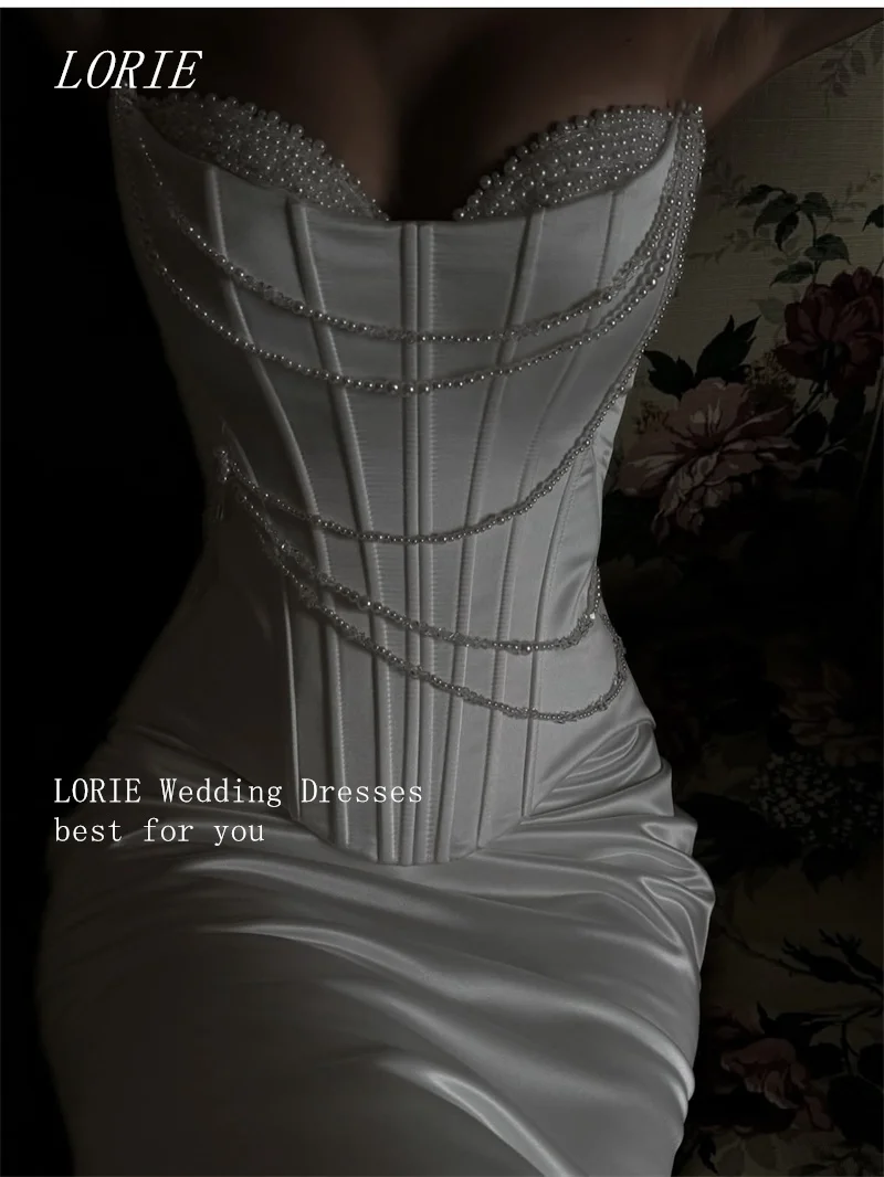LORIE Luxury Mermaid Wedding Dress Sleeveless Bridal Dresses Shining Strapless Corset Wedding Gown Customized 2026