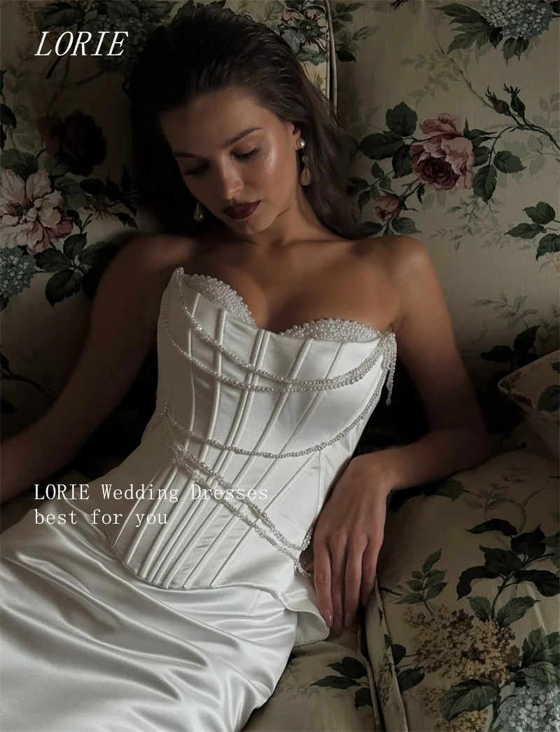 LORIE Luxury Mermaid Wedding Dress Sleeveless Bridal Dresses Shining Strapless Corset Wedding Gown Customized 2026