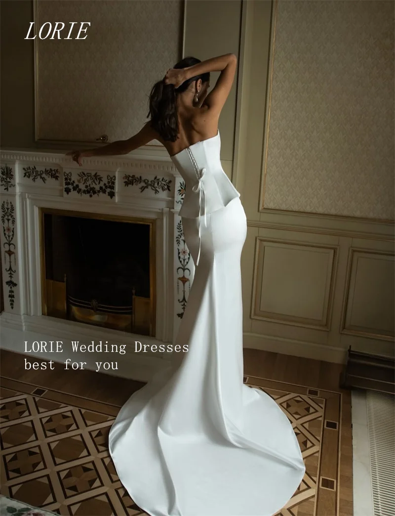 LORIE Luxury Mermaid Wedding Dress Sleeveless Bridal Dresses Shining Strapless Corset Wedding Gown Customized 2026