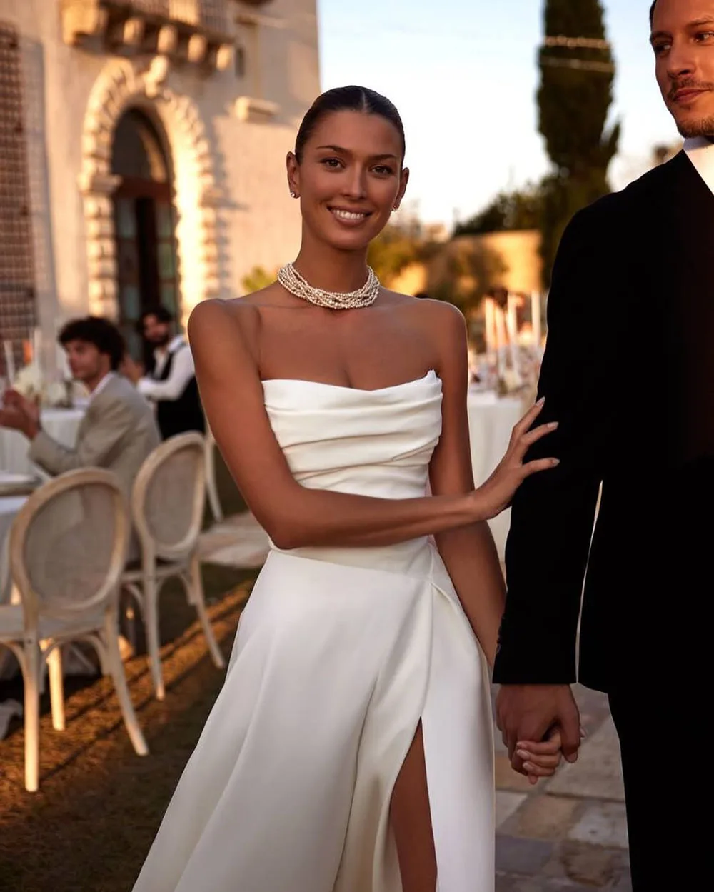 Elegant Satin Wedding Dresses 2026 Pleated Civil Bridal Dress Women's Side Slit Church Bride Wedding Ceremony Gowns Customized