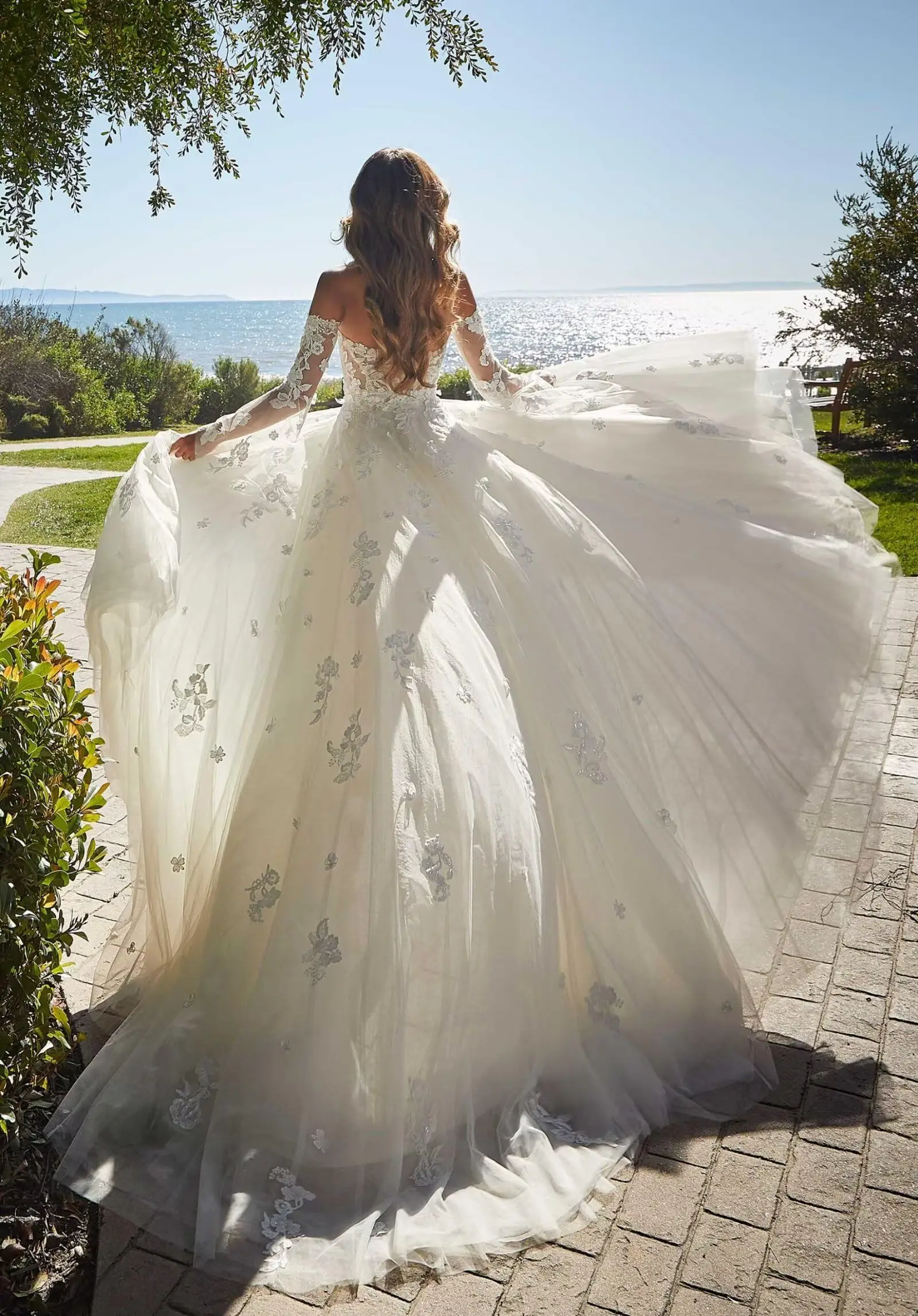 Short Wedding Dress Summer Wedding Gown for Women 2 Pcs Bridal Dress with Detachable Train Off Shoulder Bridal Gown