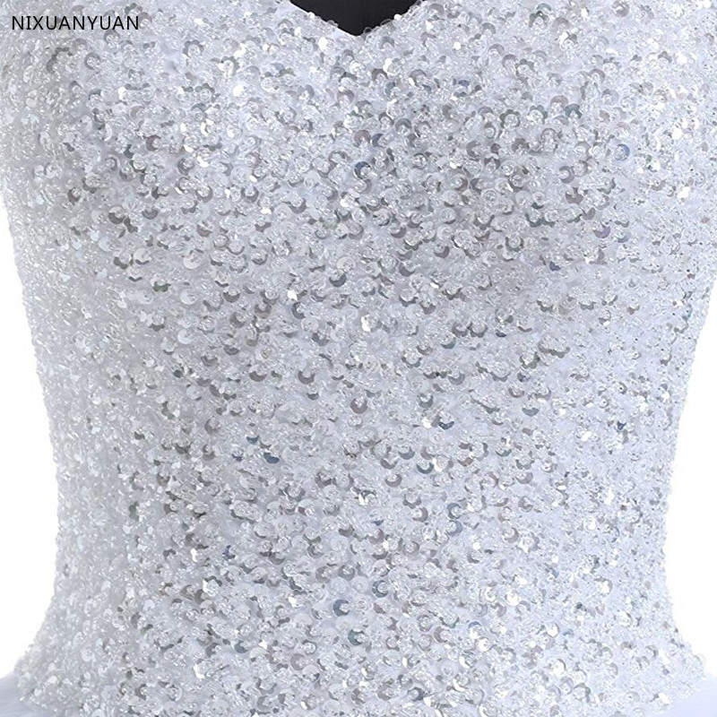 Hot Sale Wedding Dress Beading Vestido De Noiva Lace-up Back Robe De Mariage White Bridal Gowns Customized