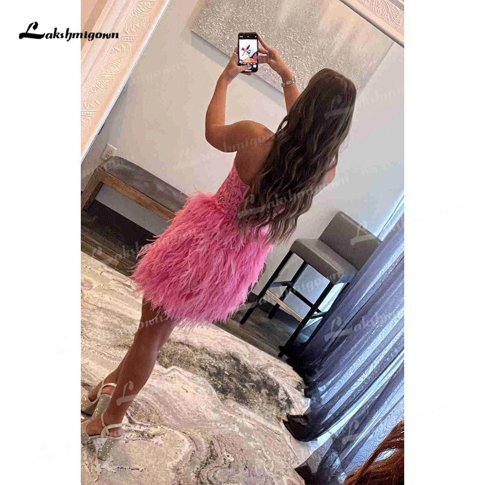 Lakshmigown Sexy Sheath Sweetheart Lace Feather Skirt Homecoming Dress Wedding Dress Customized Prom Bridal Gowns Vestidos Robe