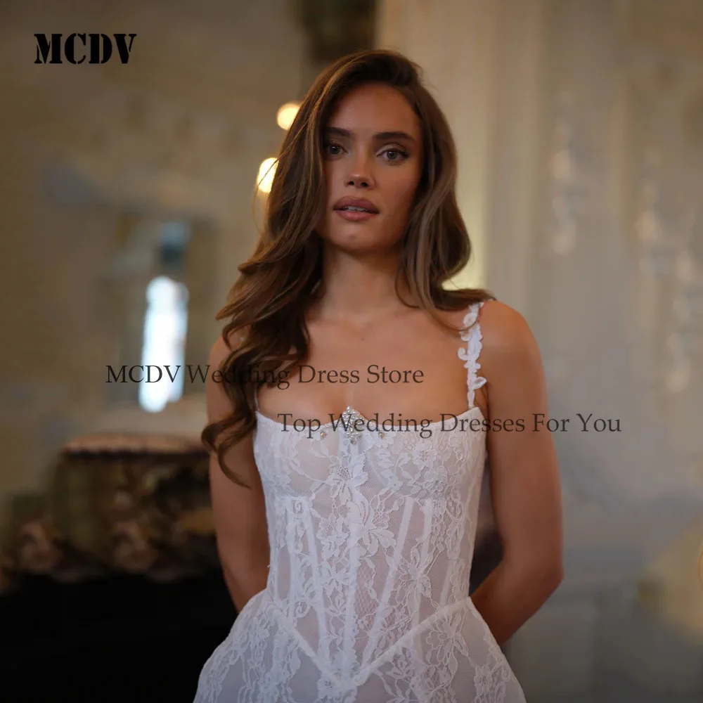 2026 Spaghetti Straps Sweetheart Full Lace Wedding Dresses Corset Back Vestido De Noival Short Mini Evening Dress Customized