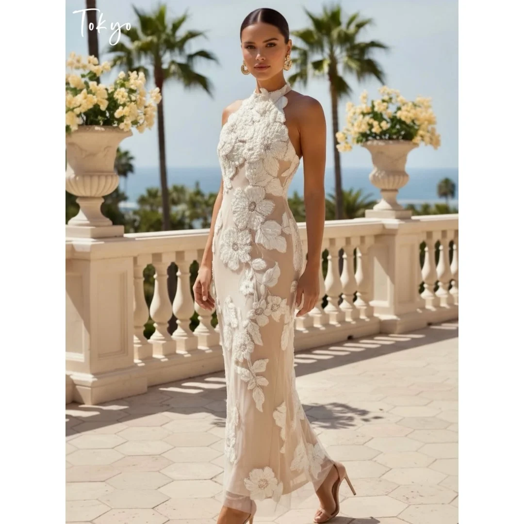 Tokyo Customized 3D Lace Applique Sheath Prom Dress 3D Flower Appliques vestidos de noche Fitted mermaid silhouette Formal 2026