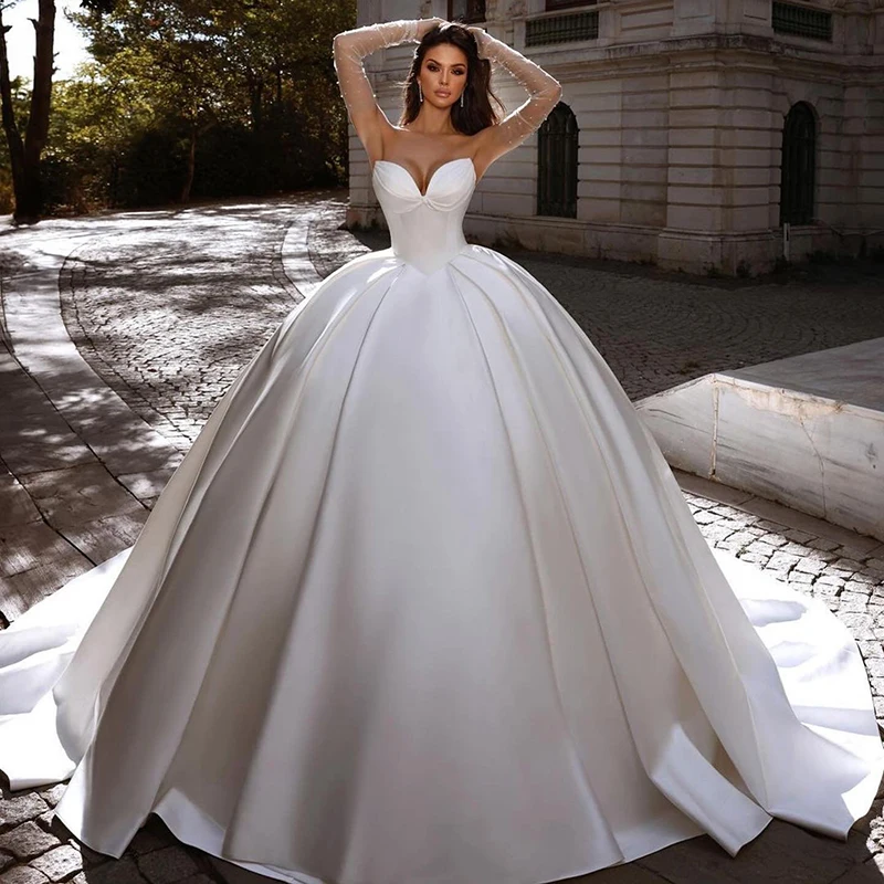 Eightree Formal White A-Line Wedding Dresses Women Sweetheart Princess Bridal Dress Boho Wedding Prom Gowns bestidos de novia
