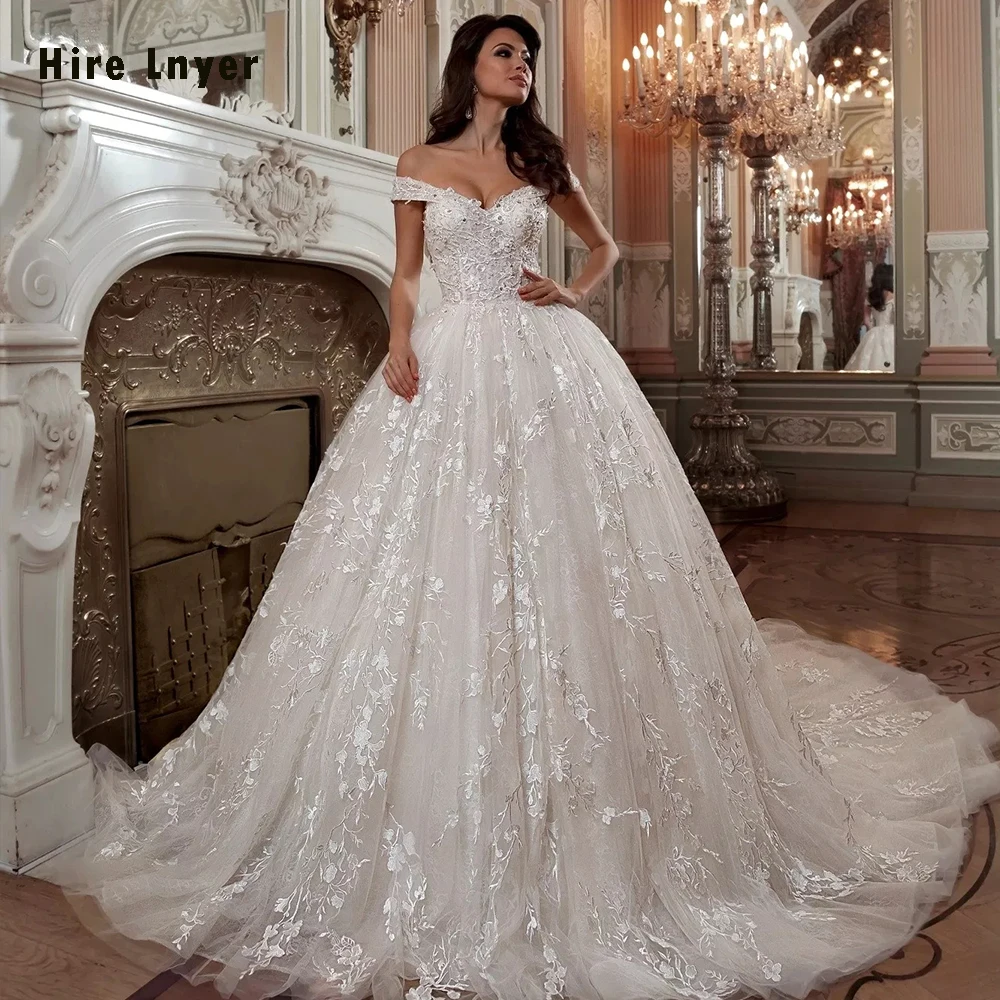 Long Sleeve Beading Appliques Lace Gorgeous Ball Gown Wedding Dress Real Photos Vestido De Noiva Princesa
