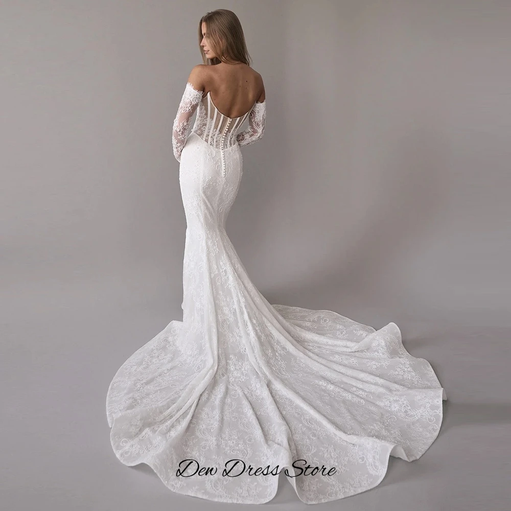 Temperament Mermaid Sleeveless Wedding Dress Elegant Organza Customized Robe de mariée Dreamy Lace Appliques Vestido De Novia