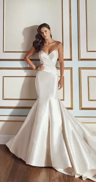 Customized Sexy Wedding Dress, Sweetheart Collar, Sleeveless Mermaid Drawtail, Ladies' Wedding Dress Amanda Novias