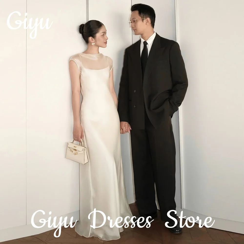 Giyu Elegant Mermaid O-Neck Wedding Dresses Organza Sleeveless Floor-Length Bridal Gowns Korea Photoshoot Customized 2025