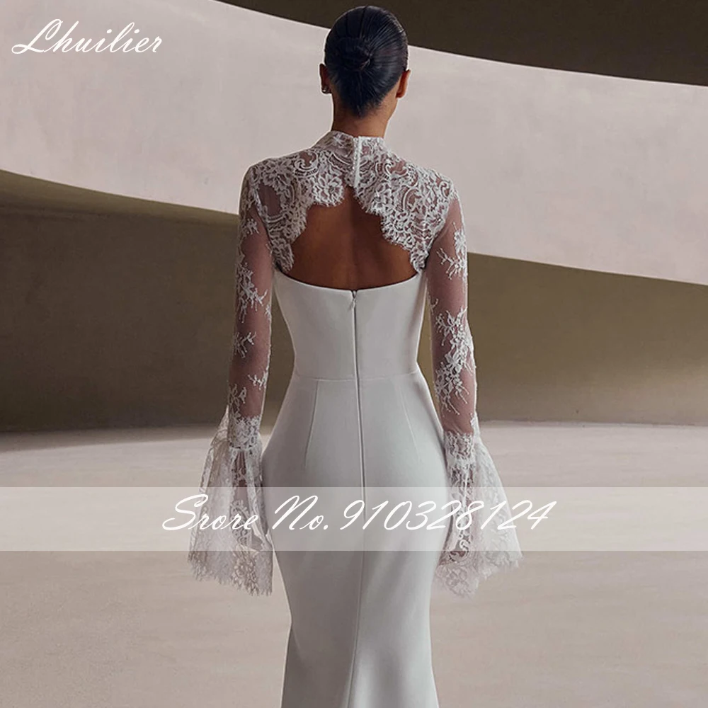 Lhuilier Customized Strapless Mermaid Chiffon Wedding Dresses Pleated Bridal Gowns with Removable Sashes