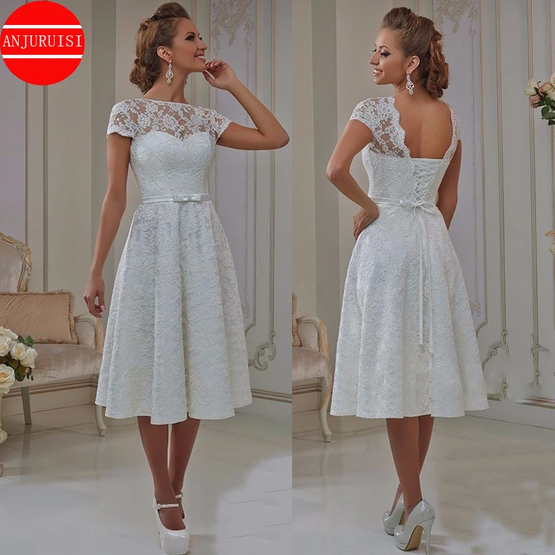 Cap Sleeves Short Wedding Dresses For Women 2026 Bride Gown Elegant Lace A Line Vestido De Novia Boda Suknia Ślubna Robe Mariage
