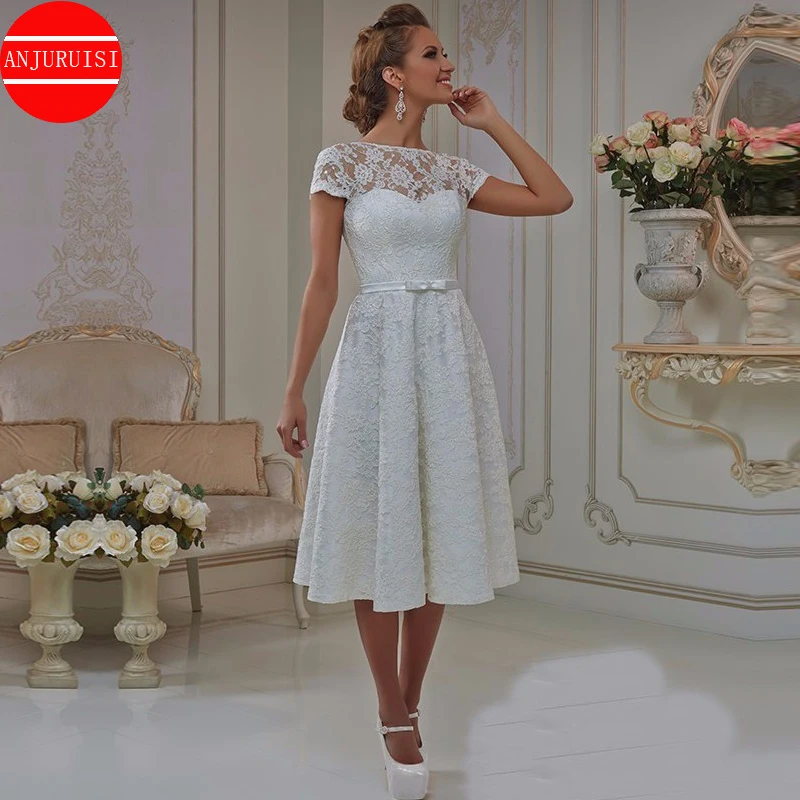 Cap Sleeves Short Wedding Dresses For Women 2026 Bride Gown Elegant Lace A Line Vestido De Novia Boda Suknia Ślubna Robe Mariage