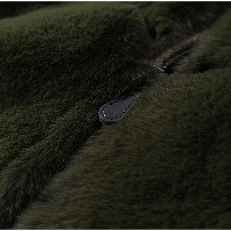 Patchwork Faux Fur Cardigan Women's Stand Collar Zipper Long Sleeve Fluffy Coat High Street Fashion Autumn Winter 2026 Sweater