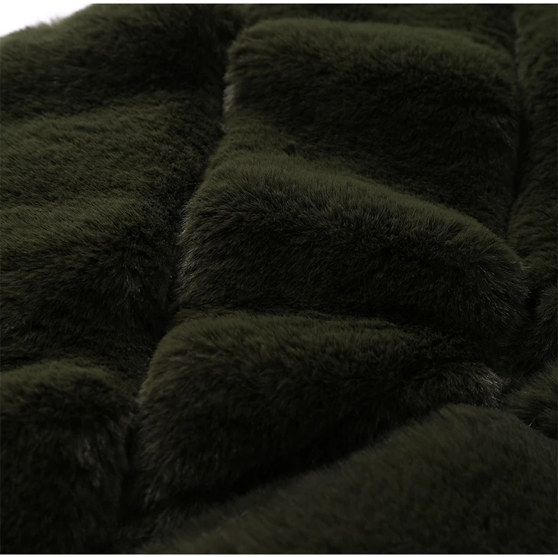 Patchwork Faux Fur Cardigan Women's Stand Collar Zipper Long Sleeve Fluffy Coat High Street Fashion Autumn Winter 2026 Sweater