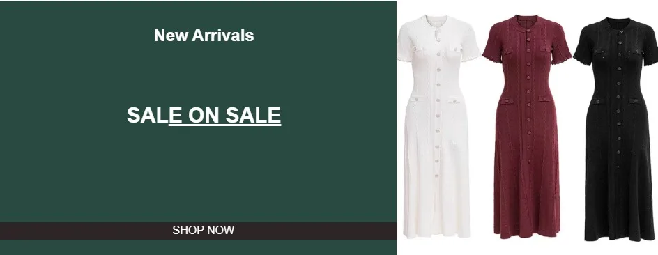 Vintage Cable Knit Midi Dress Button Front Ruffled Short Sleeve Pocket Design Elegant Party Casual Knitted Dress