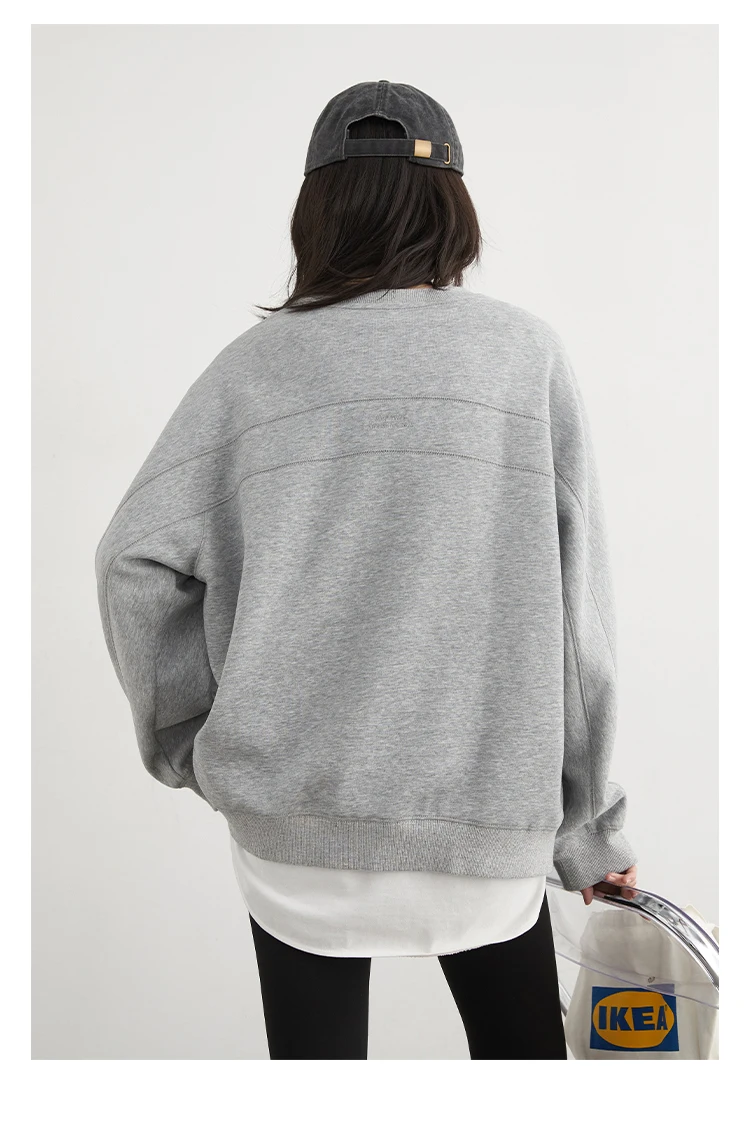 CHIC VEN Women Sweatshirts Loose Casual New O Neck Raglan Sleeves Long Sleeved Female Tops Pullover Spring Autumn 2025