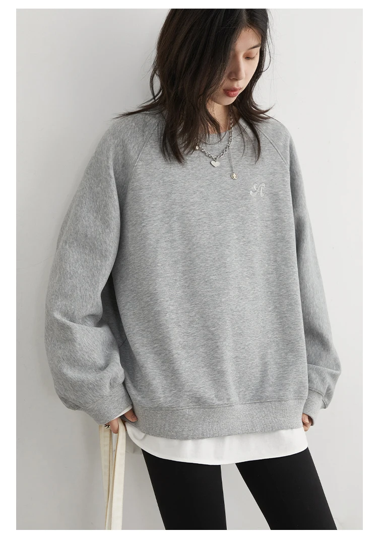 CHIC VEN Women Sweatshirts Loose Casual New O Neck Raglan Sleeves Long Sleeved Female Tops Pullover Spring Autumn 2025