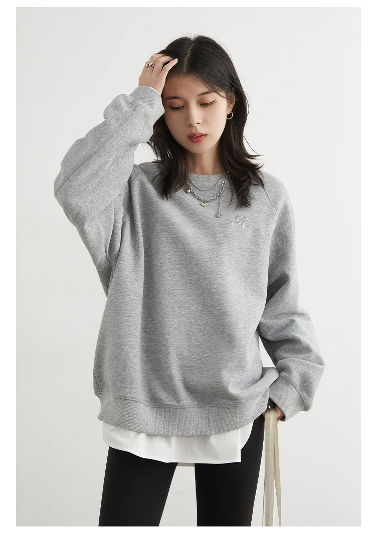 CHIC VEN Women Sweatshirts Loose Casual New O Neck Raglan Sleeves Long Sleeved Female Tops Pullover Spring Autumn 2025