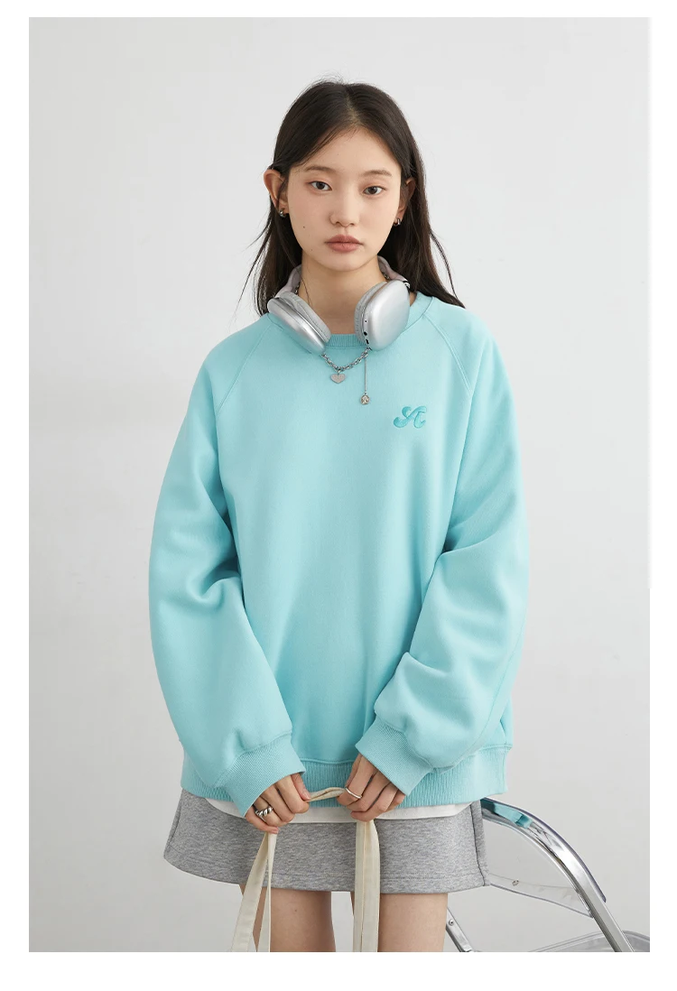 CHIC VEN Women Sweatshirts Loose Casual New O Neck Raglan Sleeves Long Sleeved Female Tops Pullover Spring Autumn 2025